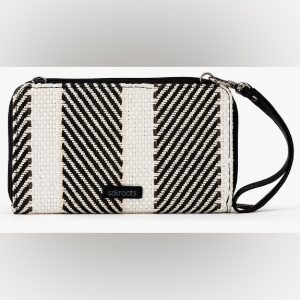 SAKROOTS Women's Woven Phone Crossbody Bag NWT